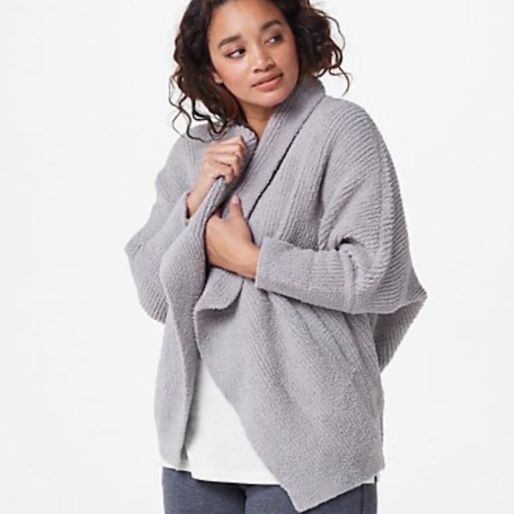 BAREFOOT DREAMS Chevron Ribbed Cardigan 3X